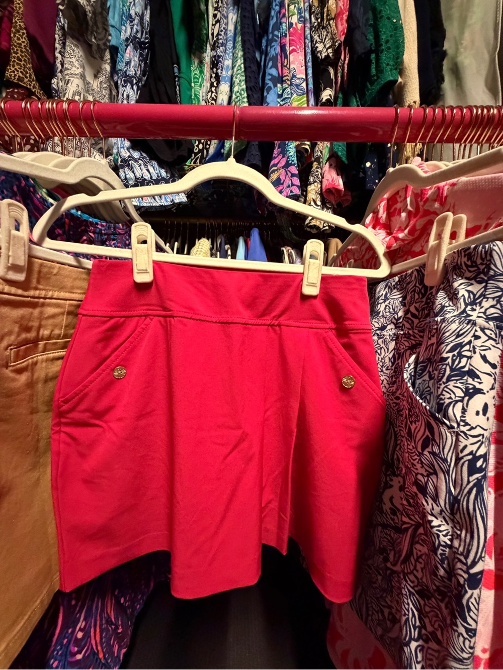 Lilly Pulitzer Luxletic Antibes Skort Pleated - Poinsettia Red - 00